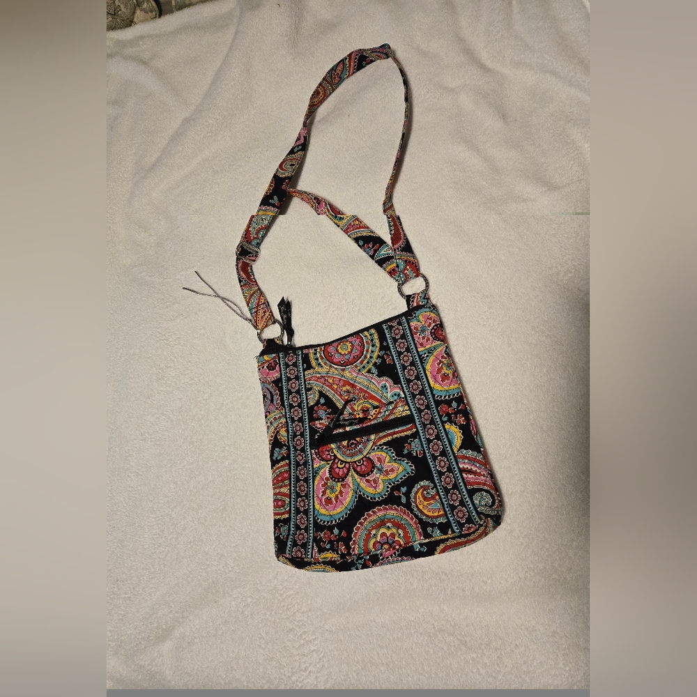 Vera Bradley Black and Pink Paisley Crossbody Bag